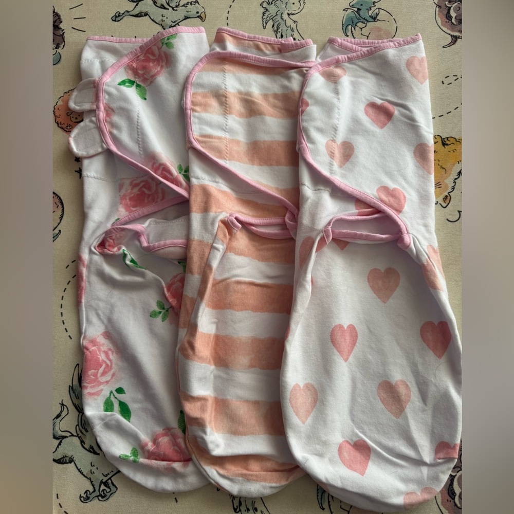 Pink and White Baby Swaddle Set